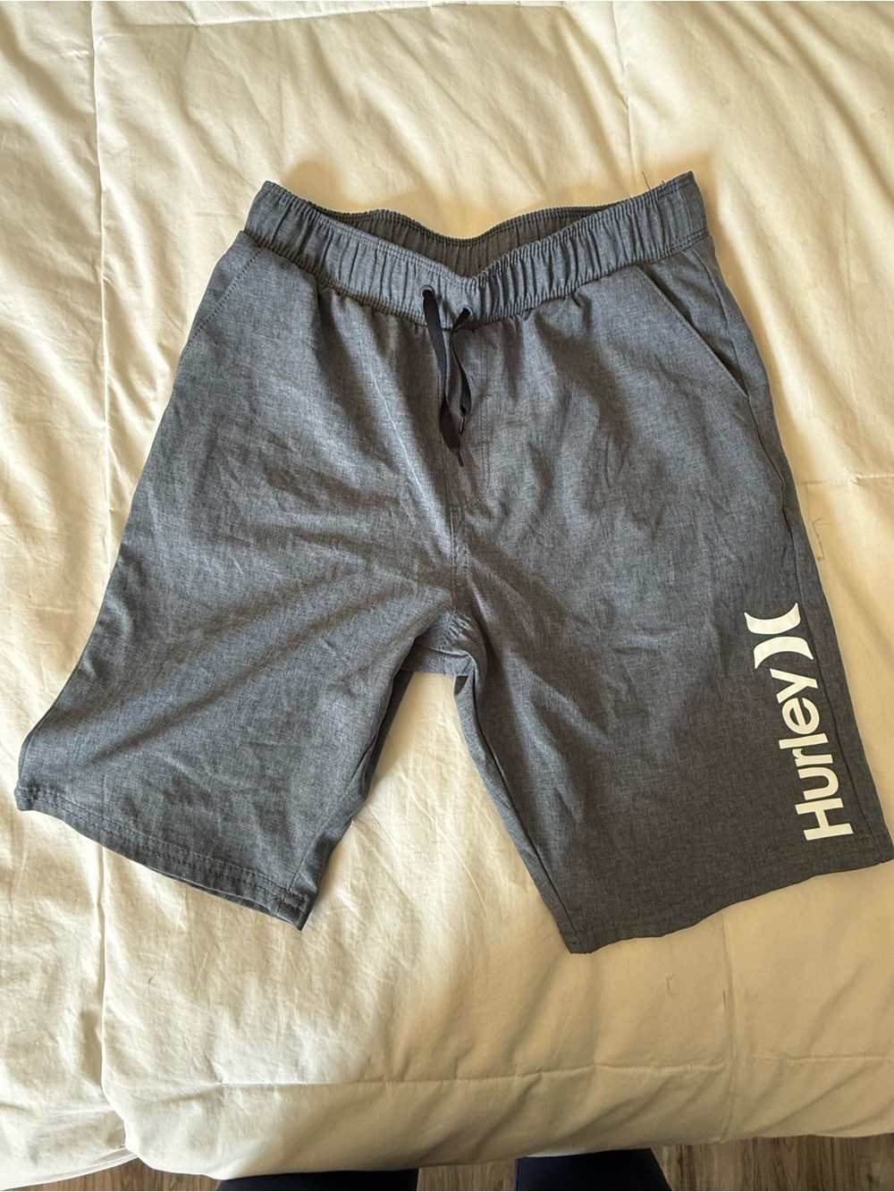 Hurley Boys Gray Elastic-Waist  Shorts